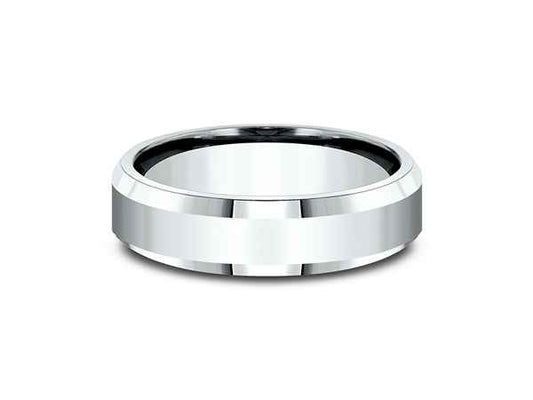 Benchmark Men's 6MM High Polish Wedding Band in 10K White Gold