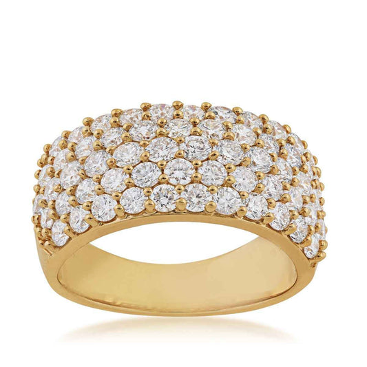 Adamante 3 ct. tw. Lab-Grown Diamond Pave Anniversary Ring in 14K Yellow Gold