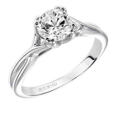 Artcarved Contemporary Semi-Mount Engagement Ring in 14K White Gold front view
