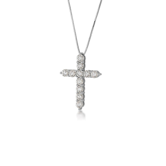 1 ct. tw. Diamond Cross Pendant in 10K White Gold