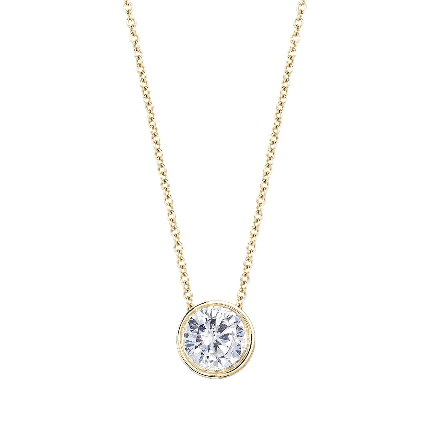1/6 ct. tw. Round Sliding Bezel Set Diamond Pendant in 10K Yellow Gold