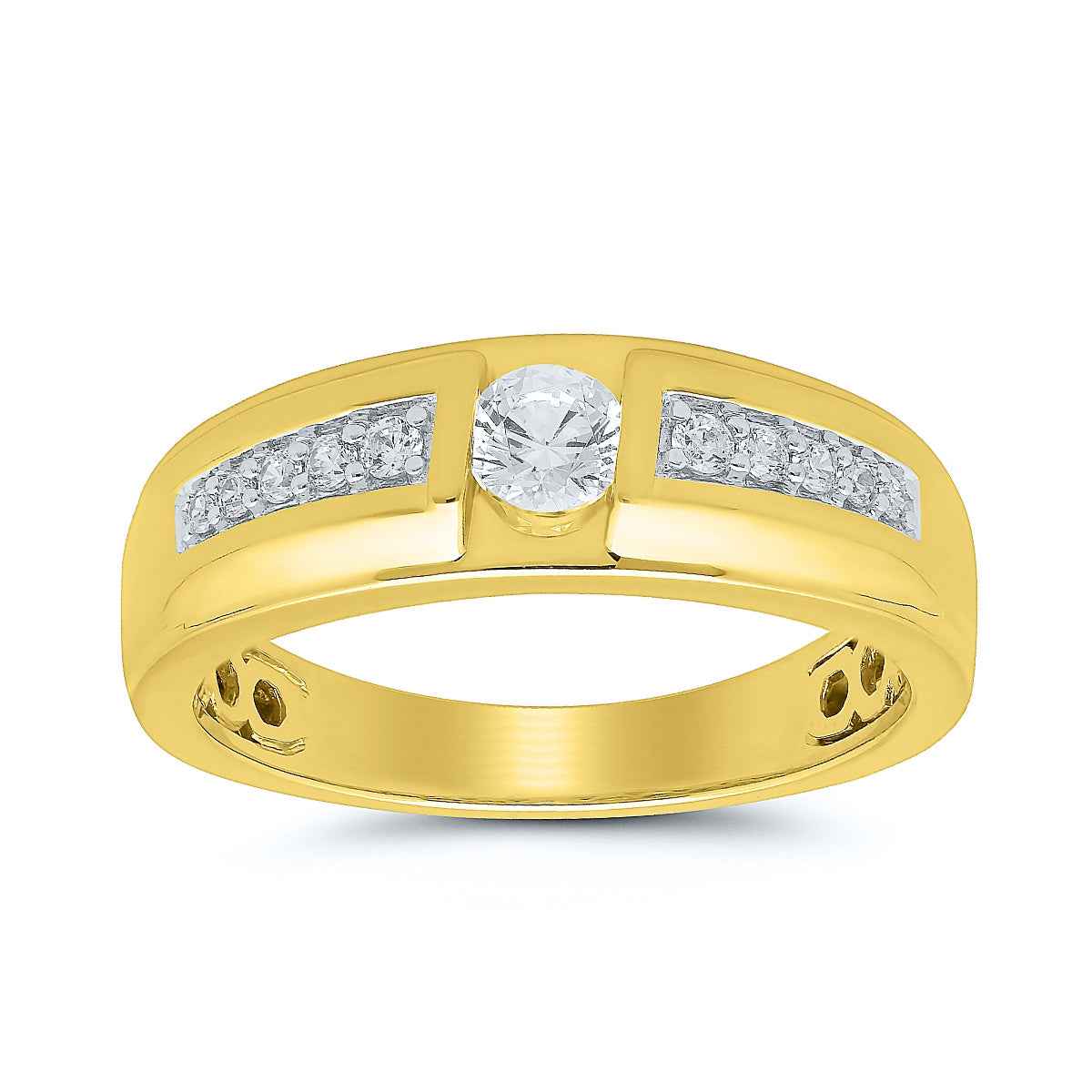 1/2 ct. tw. Men's Diamond Wedding Band in 10K Yellow Gold