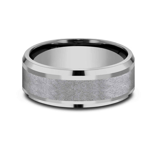 Benchmark Men's 8mm Tantalum Wedding Band with Swirl Center