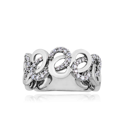3/8 ct. tw. Diamond Filigree Inspired Fashion Ring in 10K White Gold