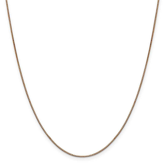 1mm 20-inch Box Chain 10K Pink Gold