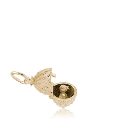 Easter Egg & Chick Charm in 14K Yellow Gold