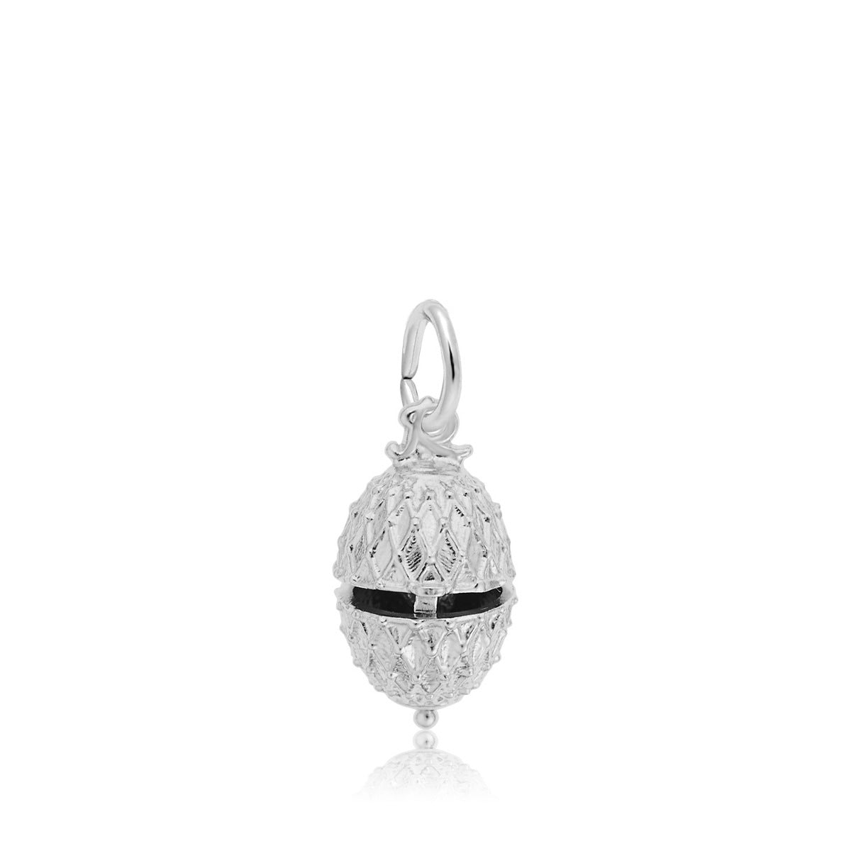 Easter Egg & Chick Charm in Sterling Silver front view