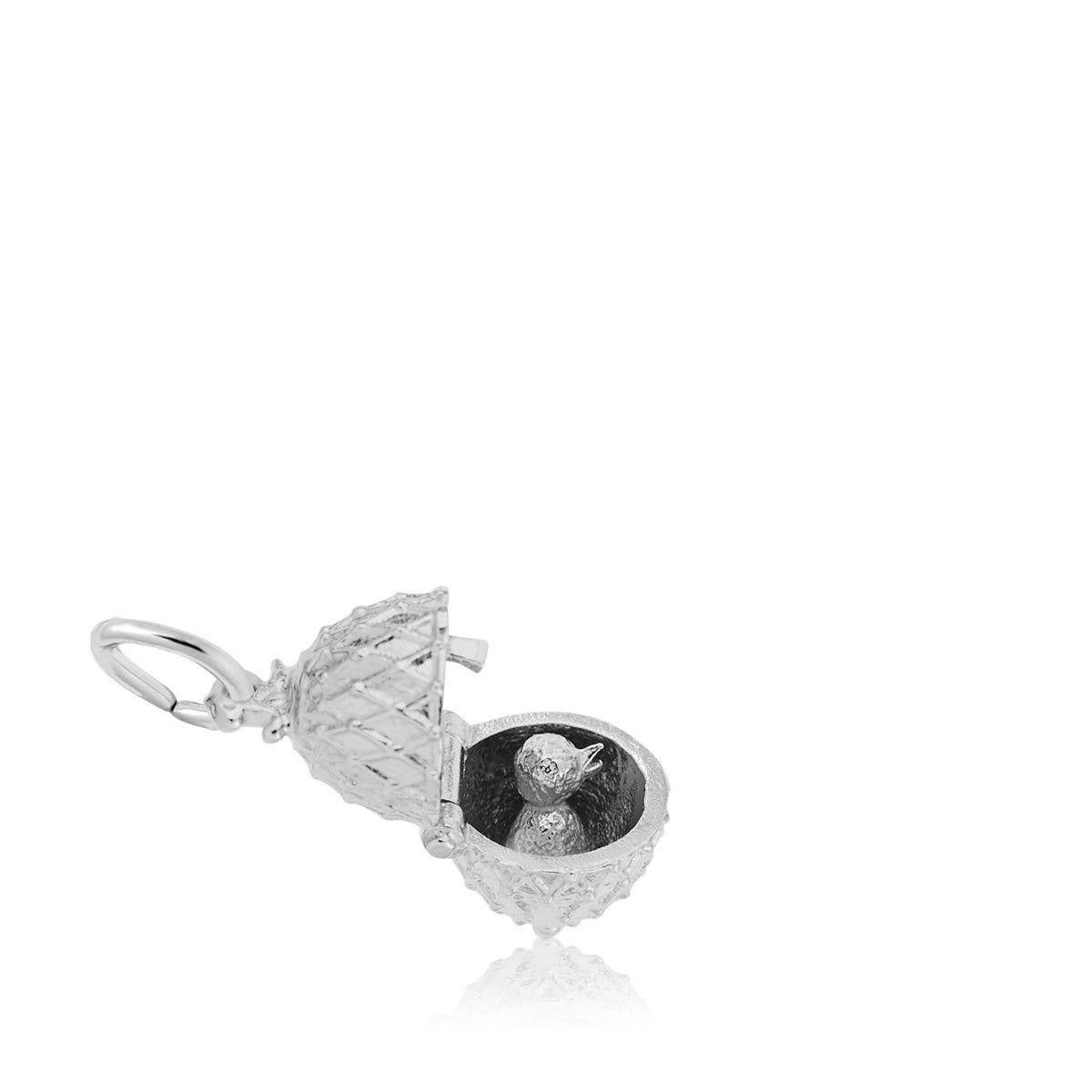 Easter Egg & Chick Charm in Sterling Silver