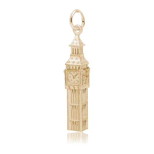 Big Ben Clock Tower Charm in 14K Yellow Gold