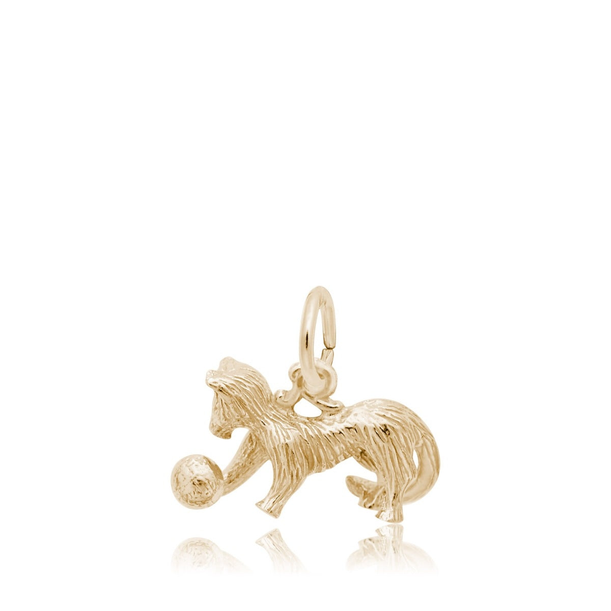 Playful Cat Charm in 14K Yellow Gold