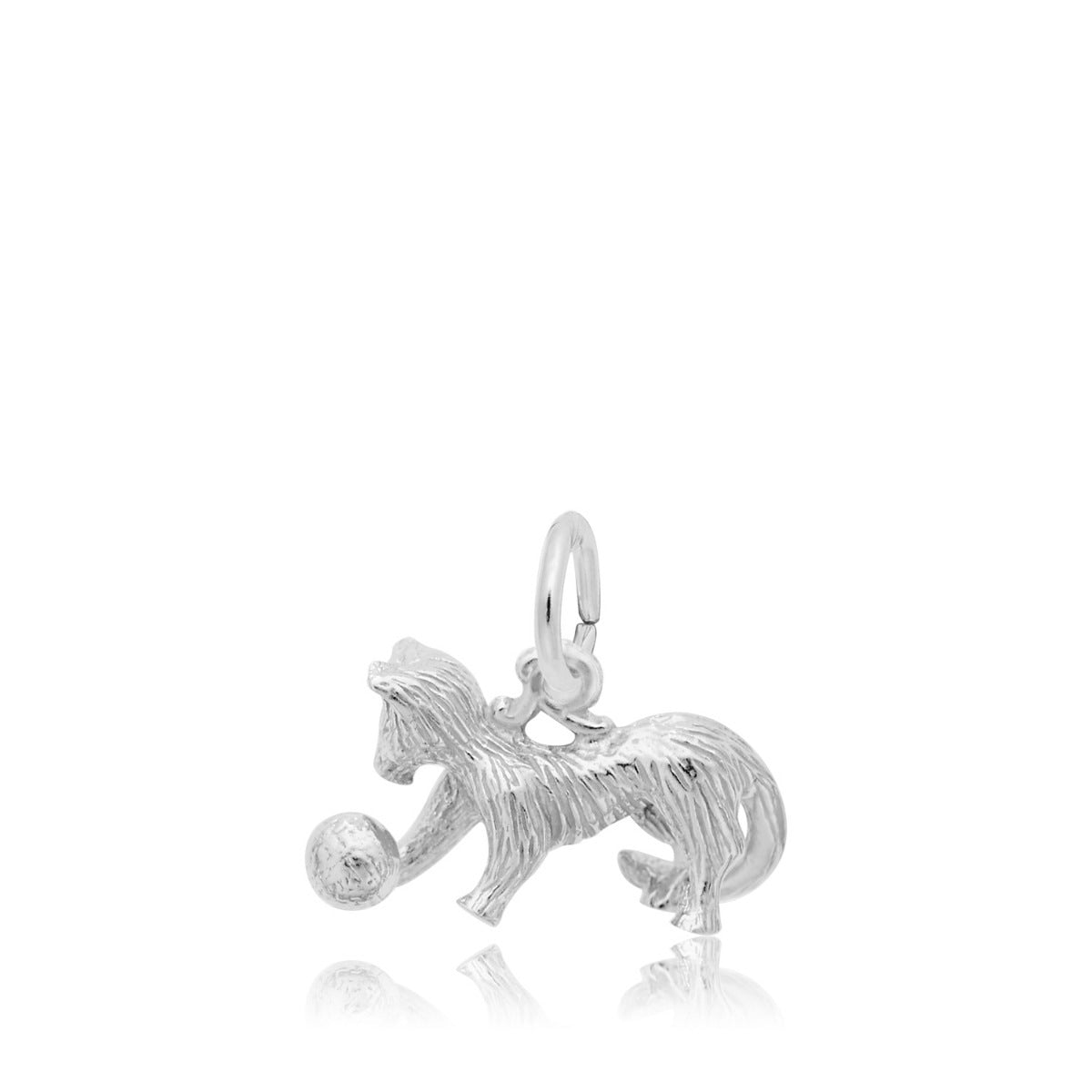 Playful Cat Charm in Sterling Silver