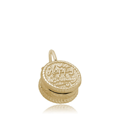 Happy Birthday Cake Charm in 14K Yellow Gold