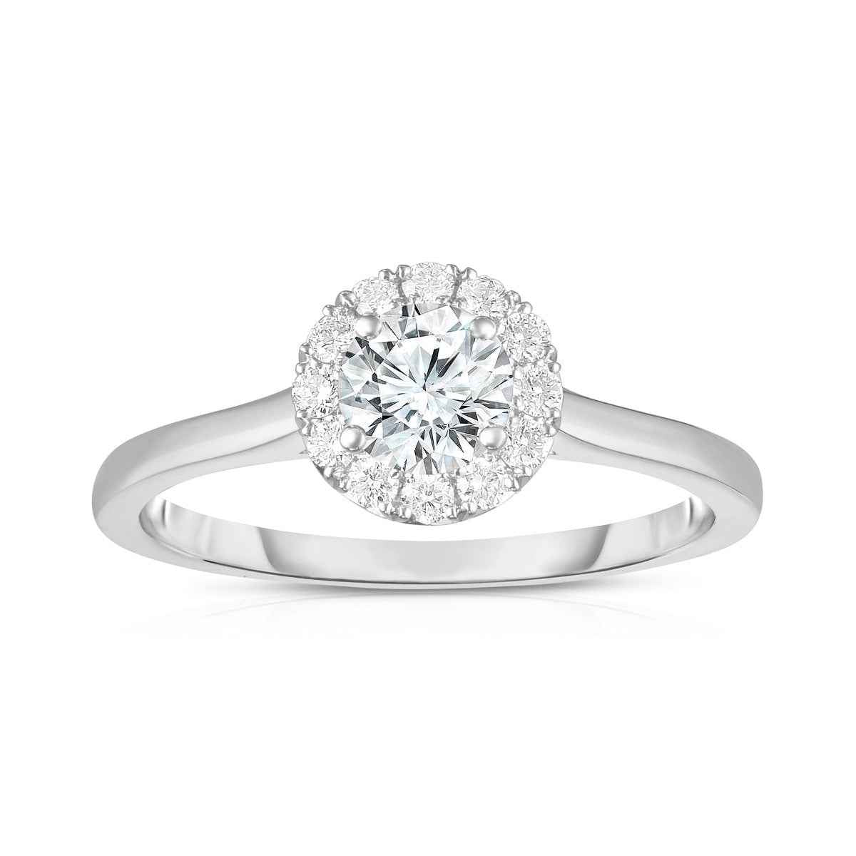 Brilliantly Yours 7/10 ct. tw. Round Brilliant Diamond Halo Engagement Ring in 14K White Gold