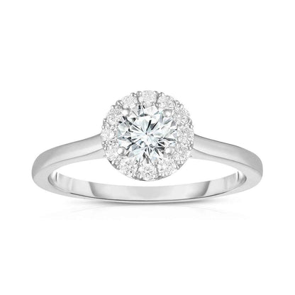 Brilliantly Yours 7/10 ct. tw. Round Brilliant Diamond Halo Engagement Ring in 14K White Gold