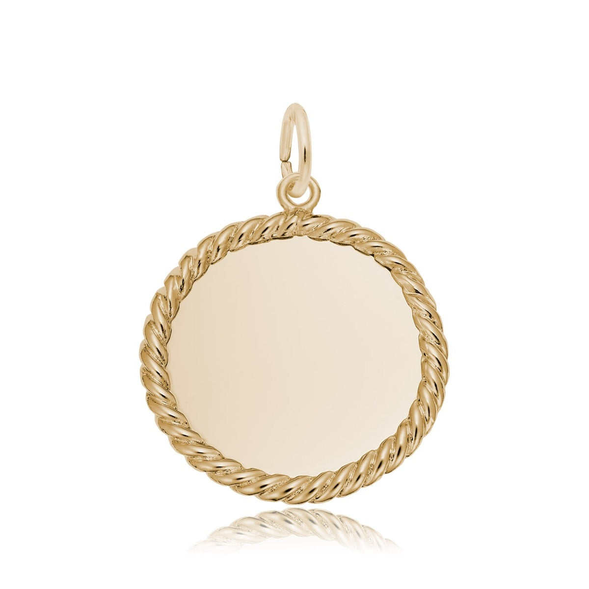 Rope Disc Charm in 14K Yellow Gold