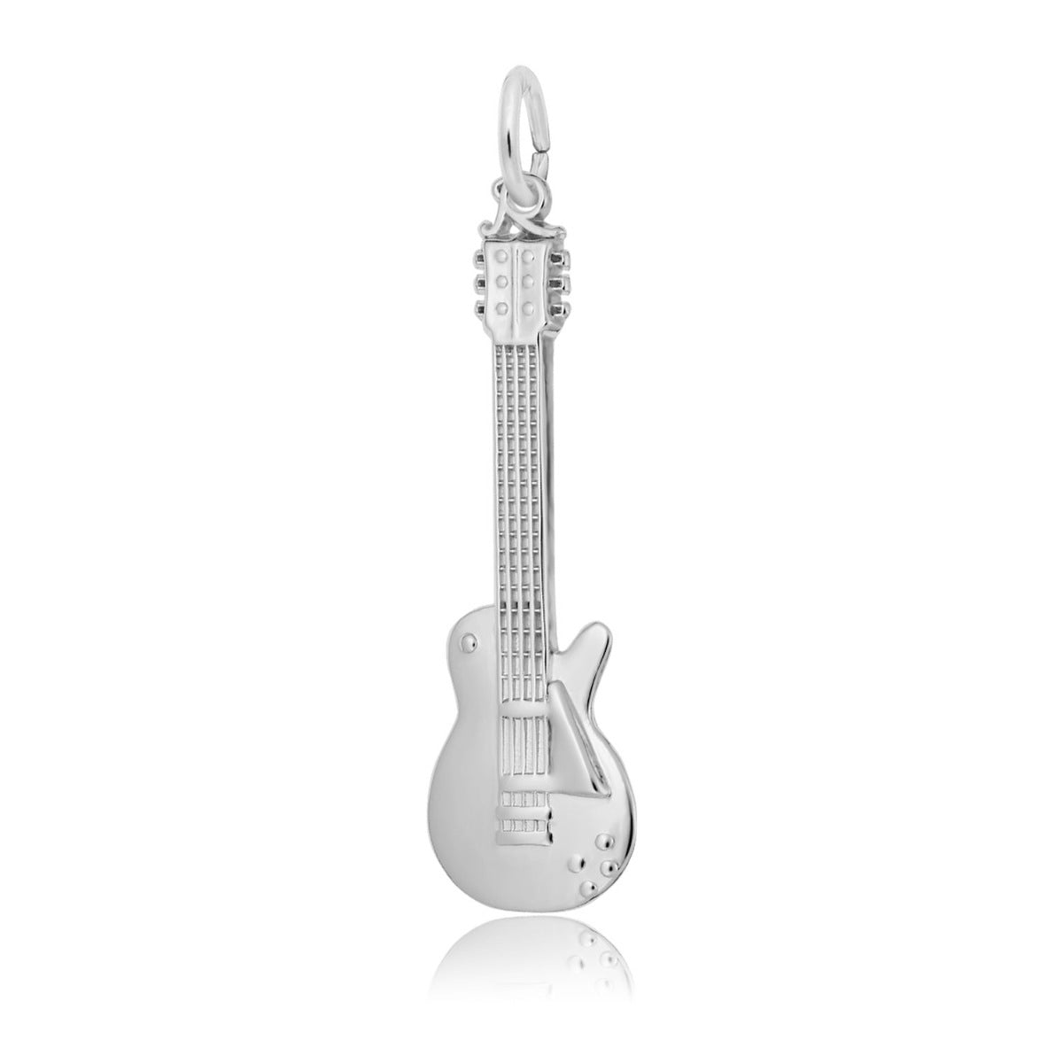 Electric Guitar Charm in Sterling Silver