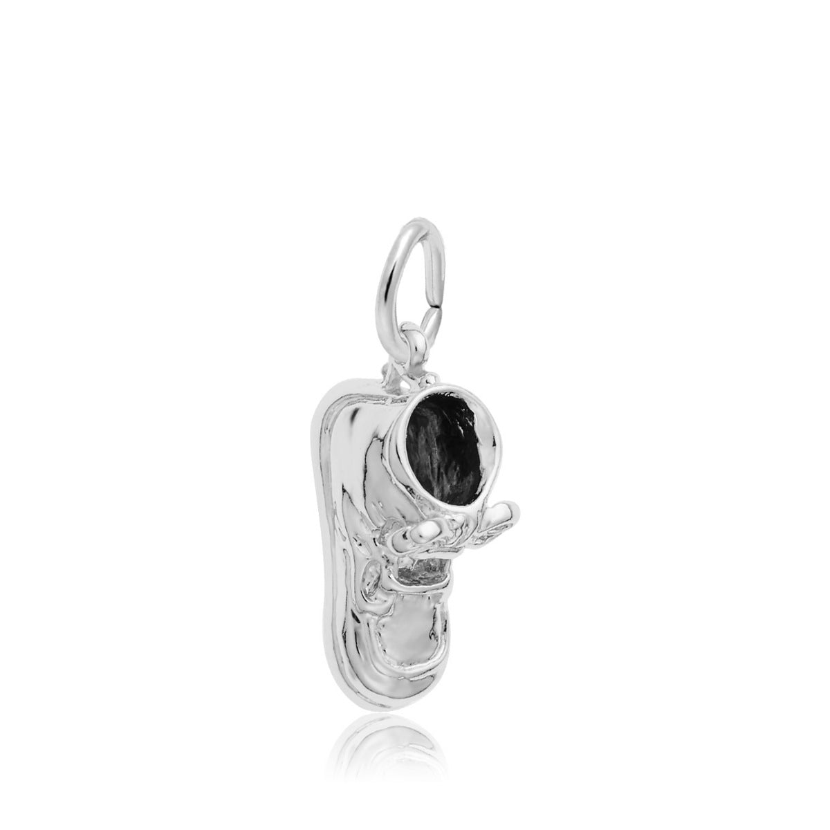 Baby Shoe with Laces Charm in Sterling Silver