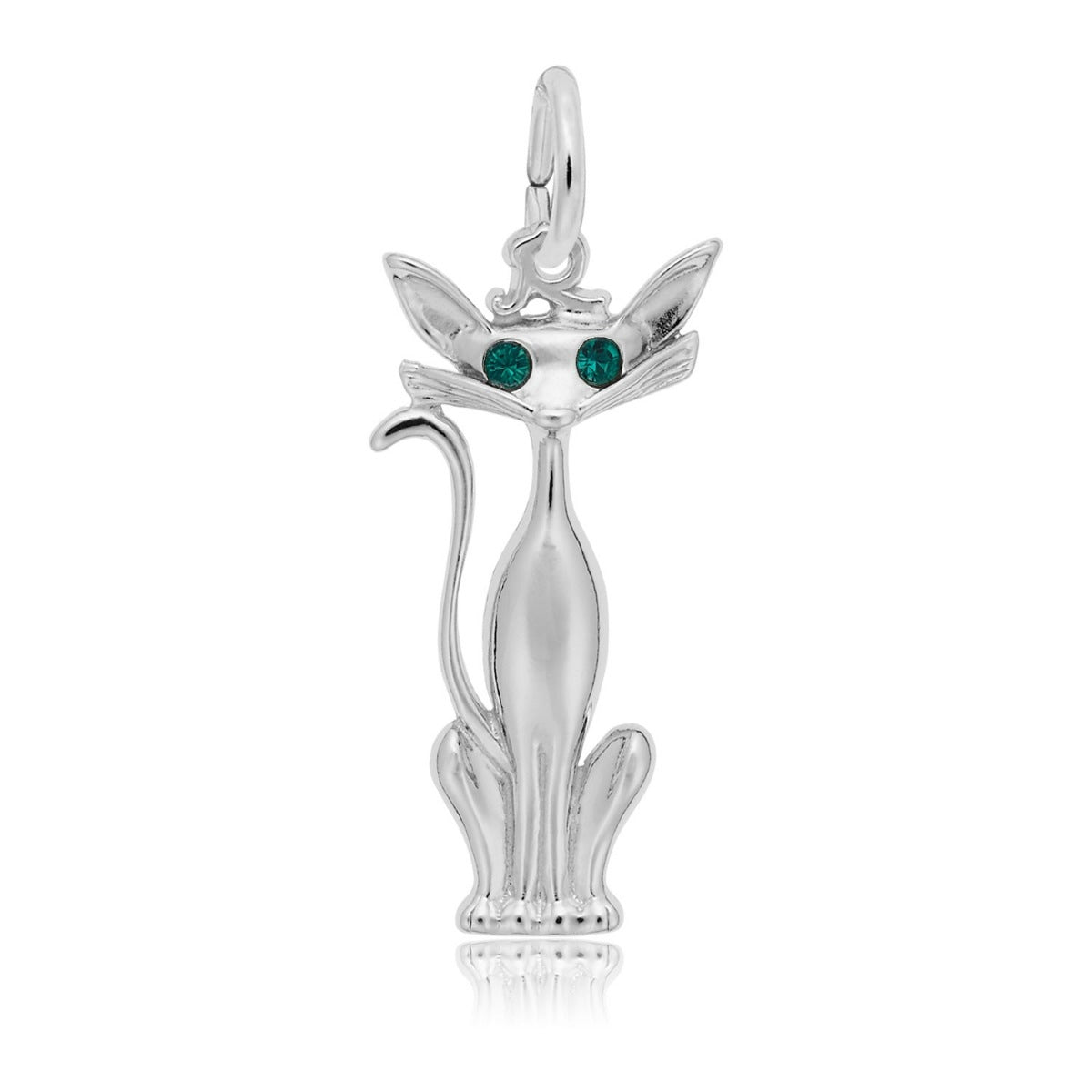 Siamese Cat Charm in Sterling Silver
