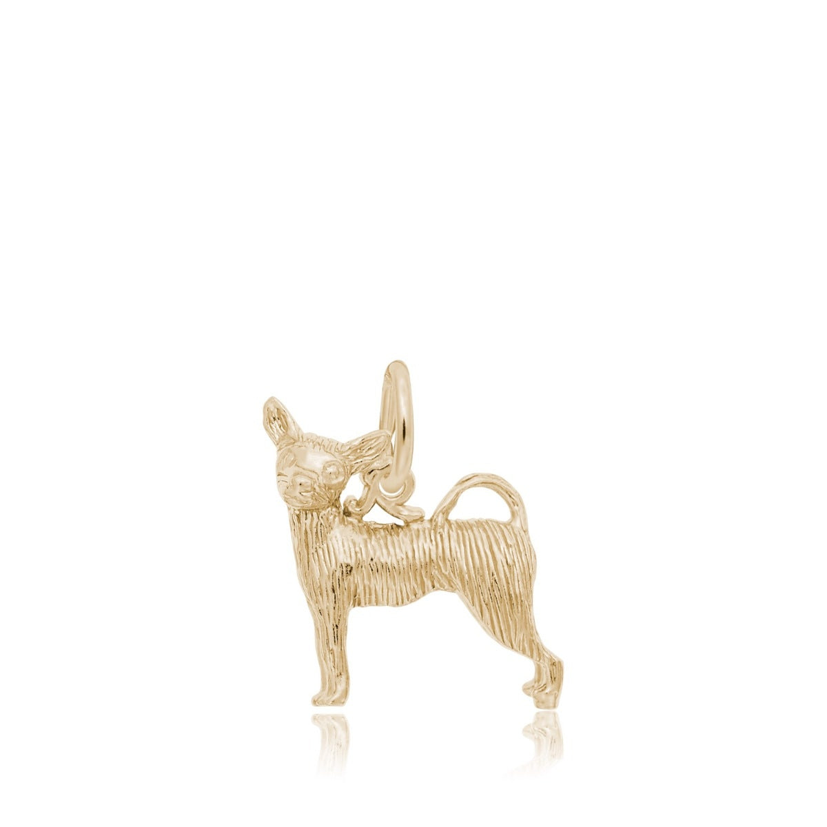 Chihuahua Dog Charm in 14K Yellow Gold