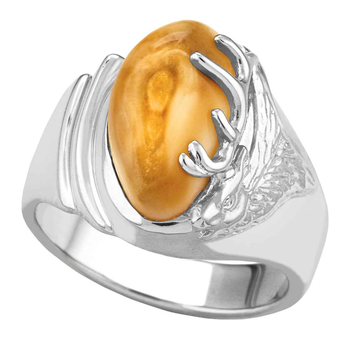 Ladies' Elk Ivory Ring in Sterling Silver - Kootenai