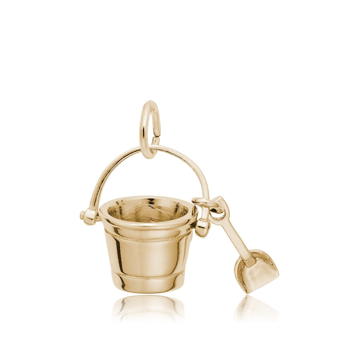 Pail & Shovel Charm in 14K Yellow Gold