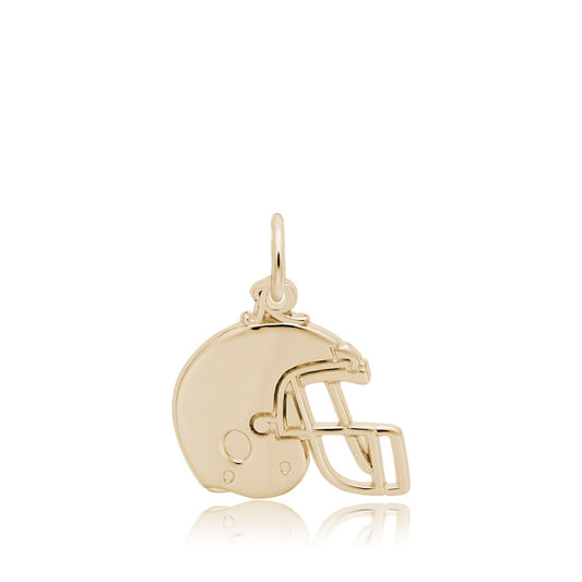 Flat Football Helmet Charm in 14K Yellow Gold