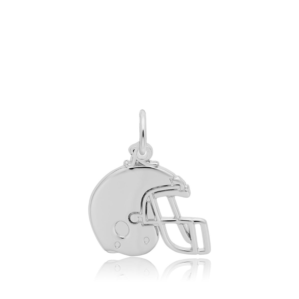 Flat Football Helmet Charm in Sterling Silver