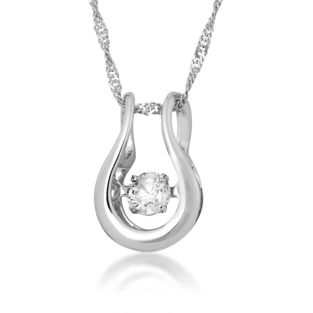 1/6 ct. tw. Round Twinkling Diamond 'U-Shaped' Pendant in 10K White Gold