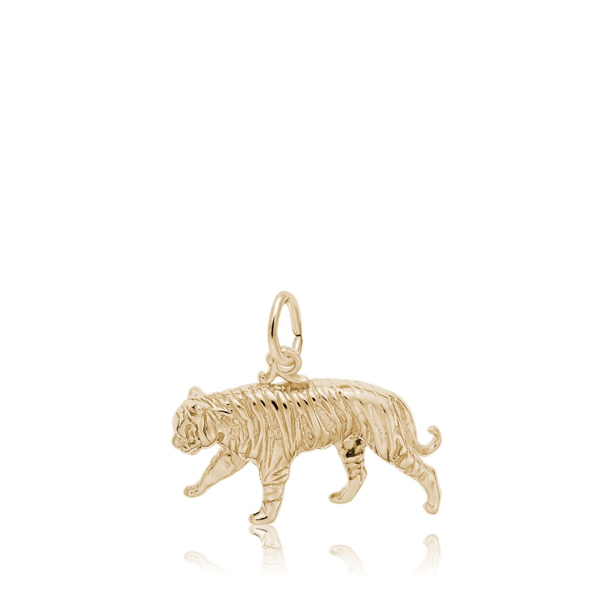 Tiger Charm in 14K Yellow Gold