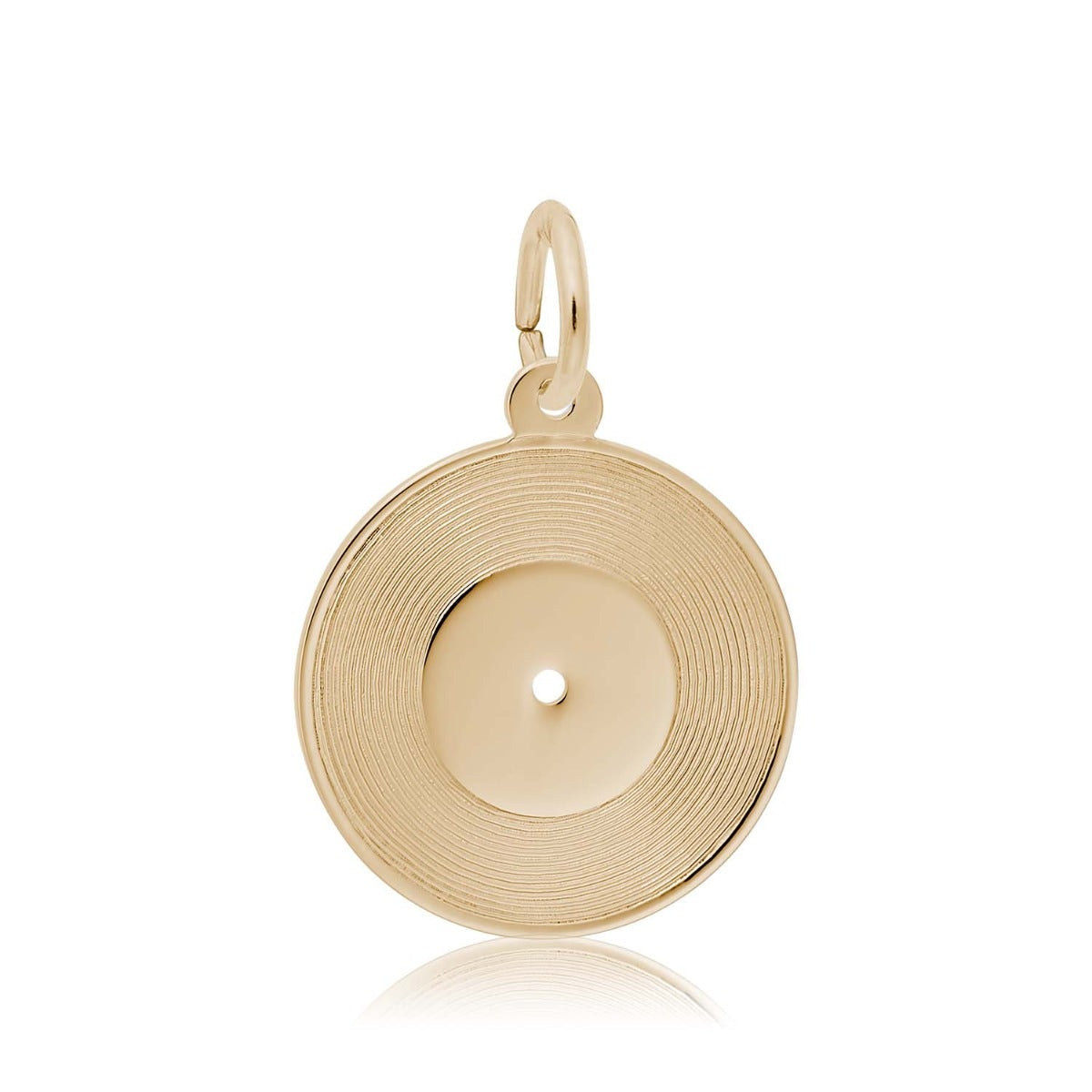 Vinyl Record Charm in 14K Yellow Gold