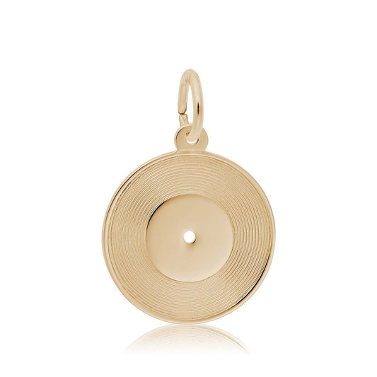 Vinyl Record Charm in 14K Yellow Gold
