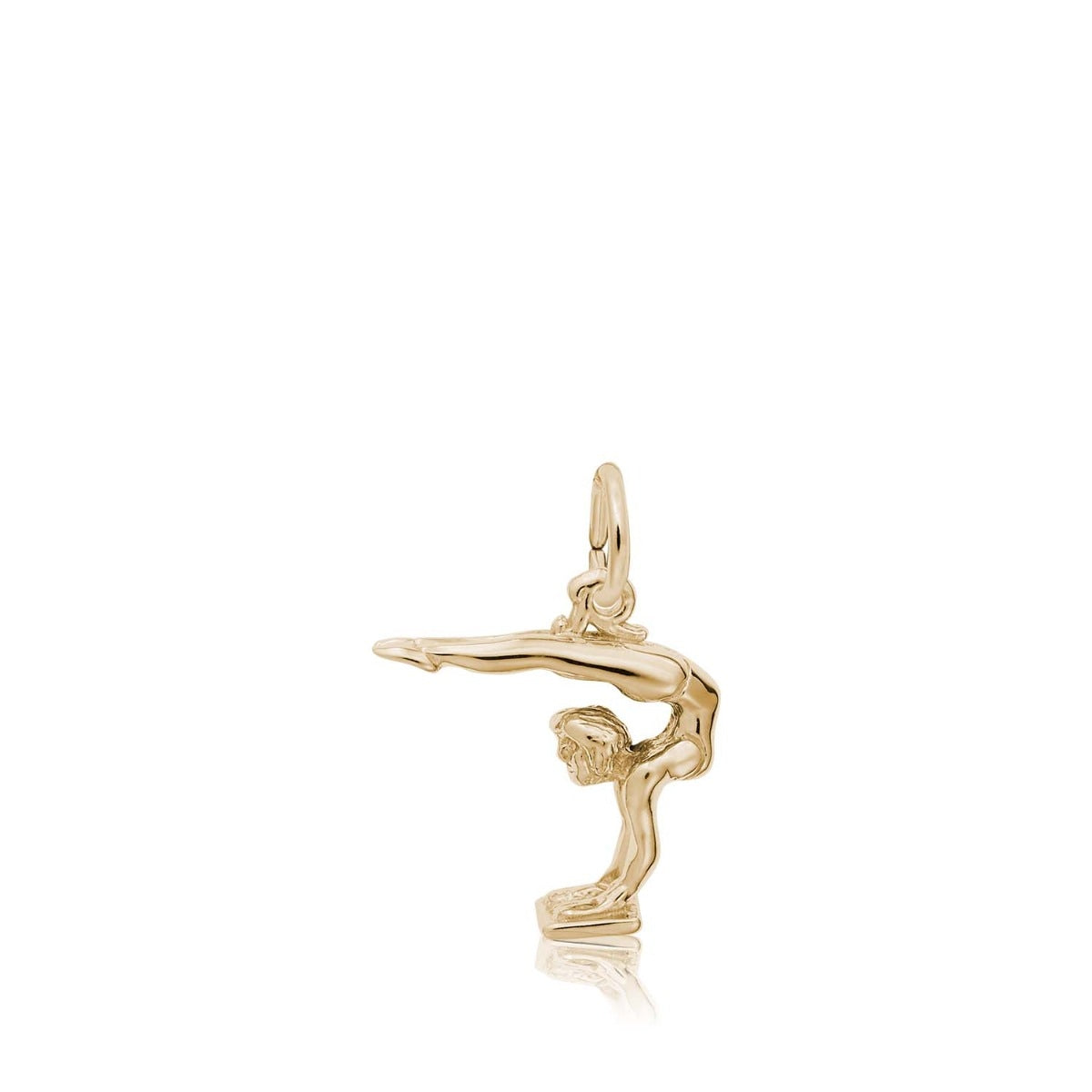Vaulting Gymnast Charm in 14K Yellow Gold