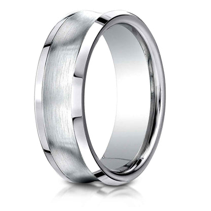 Mens Cobalt Chrome Wedding Ring close-up detail