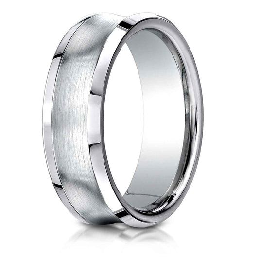 Mens Cobalt Chrome Wedding Ring close-up detail