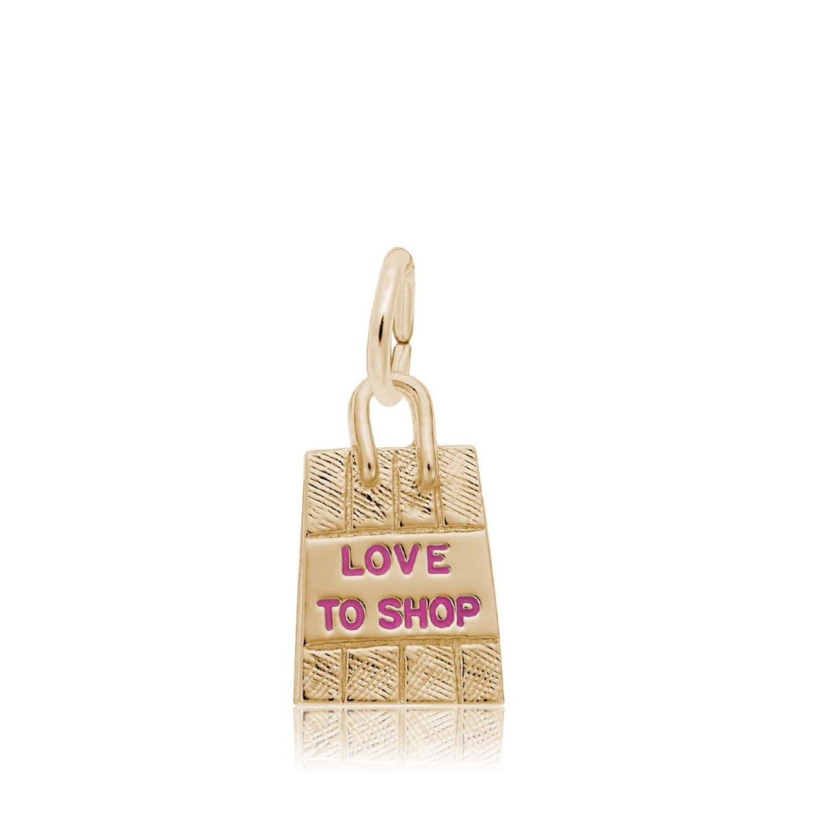 Love to Shop Bag Charm in 14K Yellow Gold