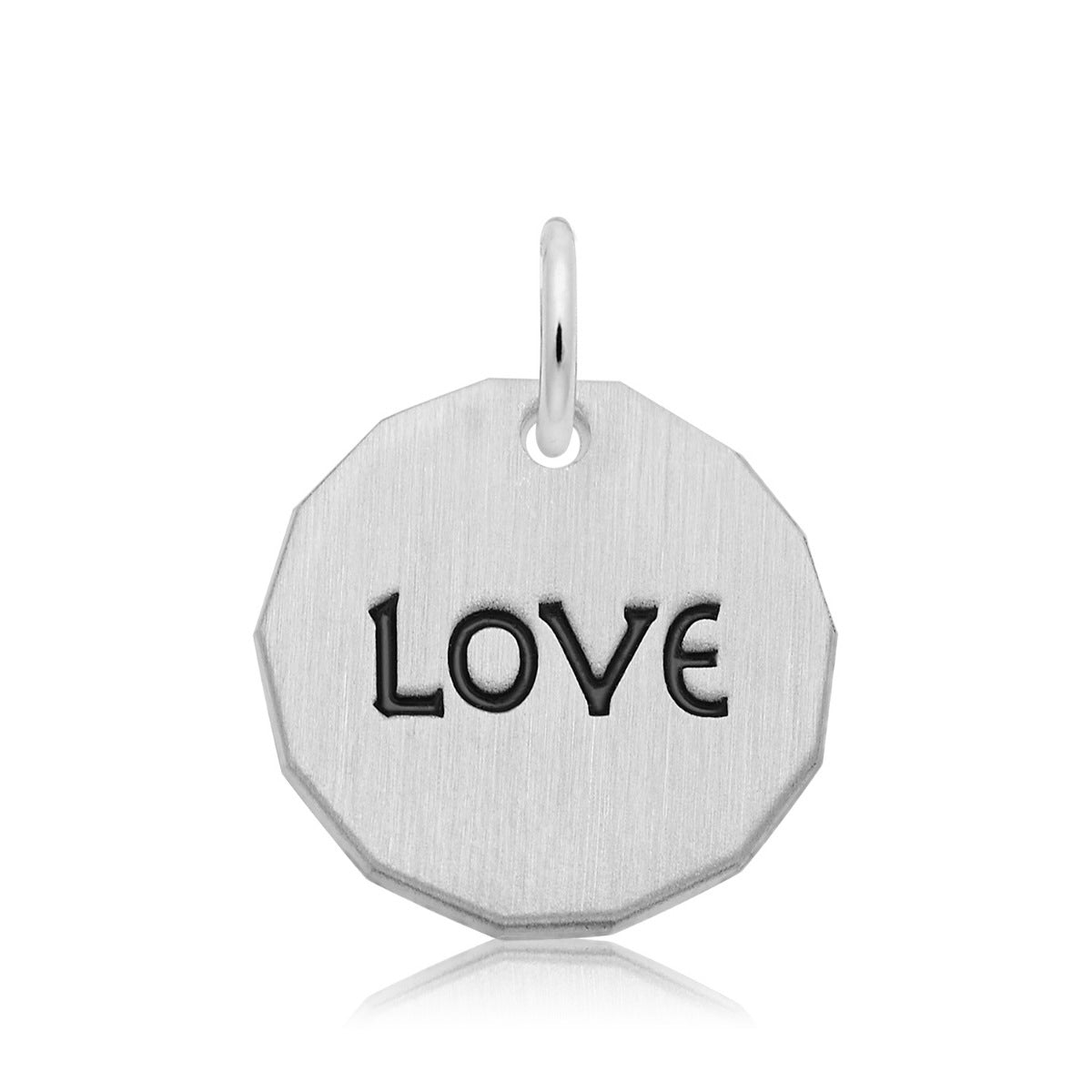 Love Tag Charm in Sterling Silver