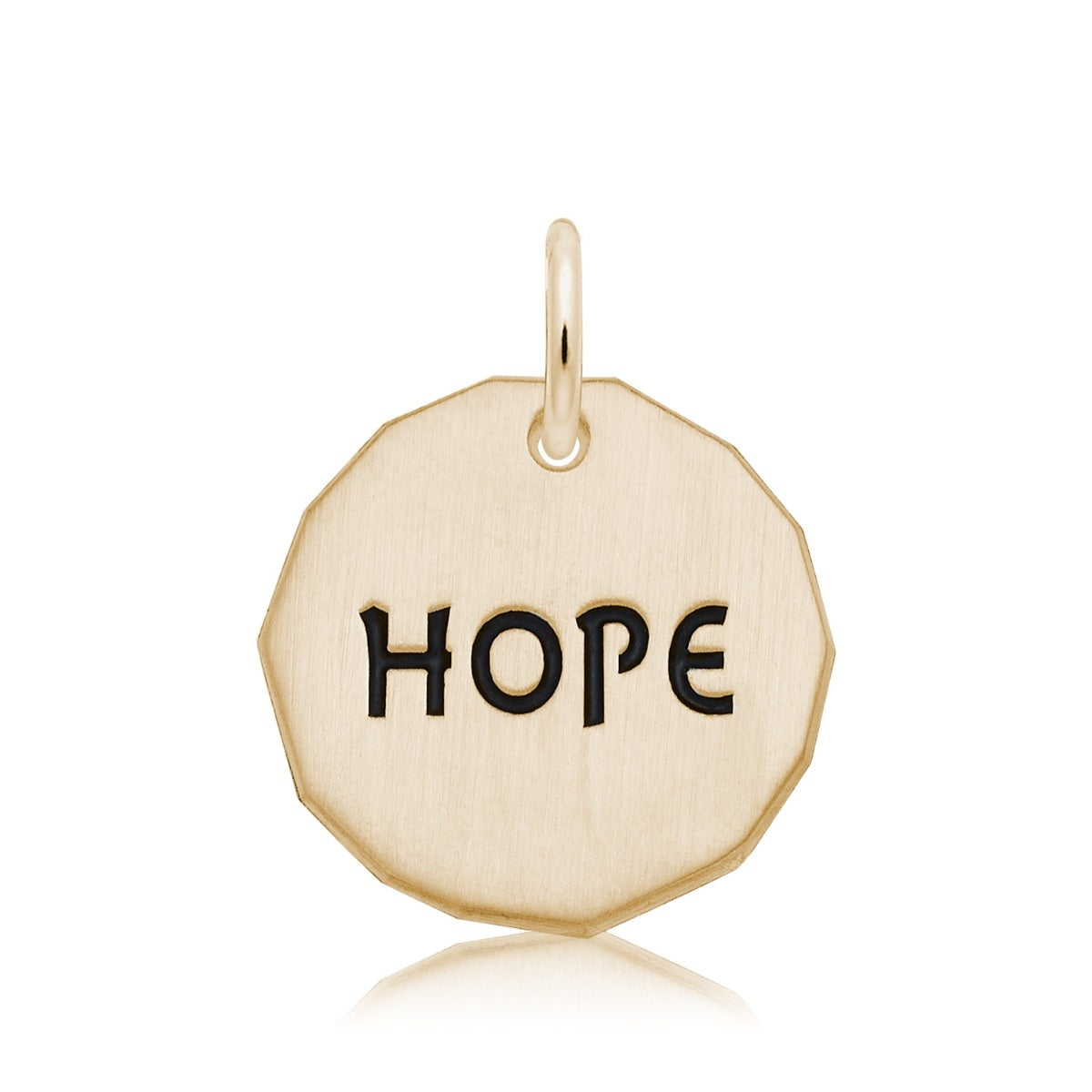 Hope Tag Charm in 14K Yellow Gold