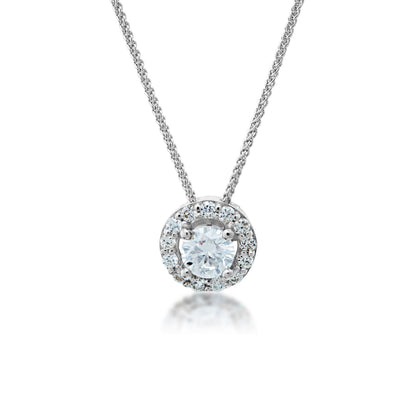 1/3 ct. tw. Diamond Halo Pendant in 10K White Gold
