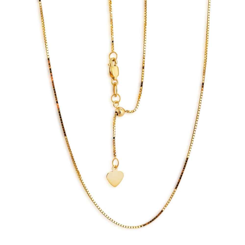 Ladies' Adjustable Yellow Gold Box Chain