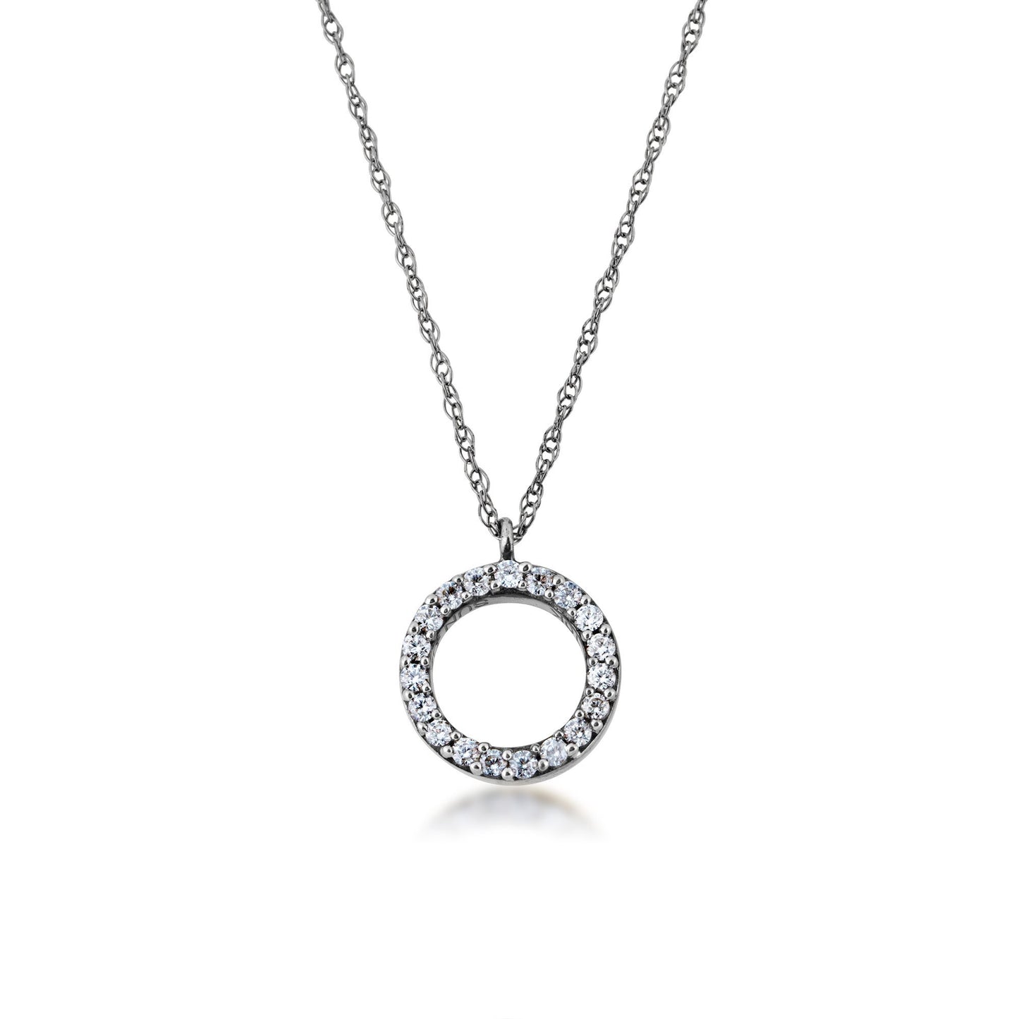 1/8 ct. tw. Circle Pendant in 10K White Gold