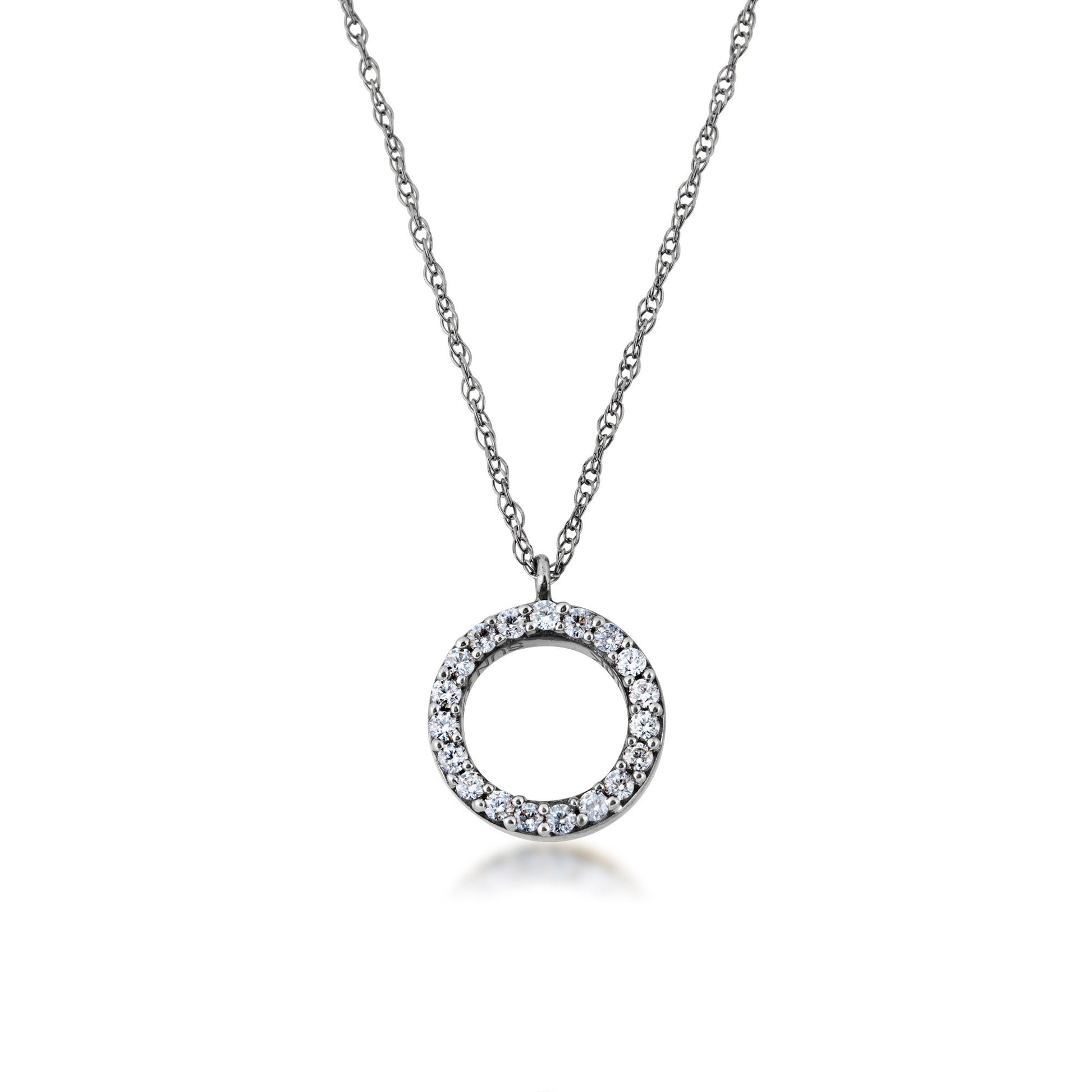 1/8 ct. tw. Circle Pendant in 10K White Gold