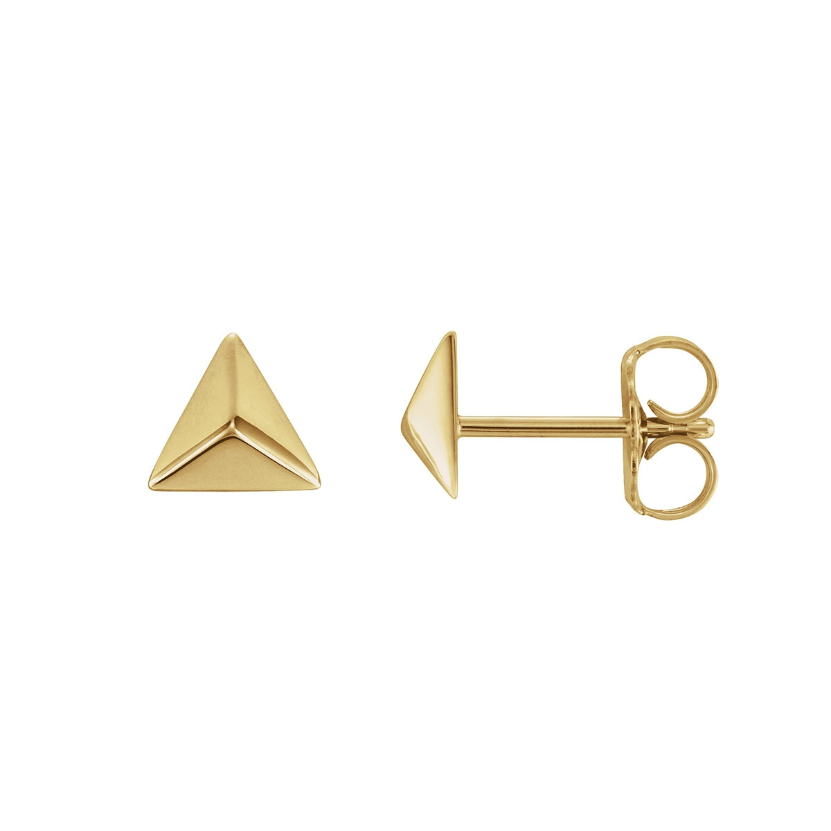 Pyramid Stud Earrings in 14K Yellow Gold