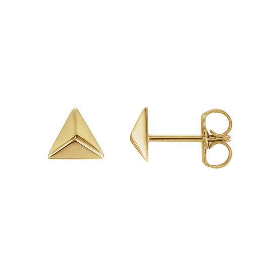 Pyramid Stud Earrings in 14K Yellow Gold