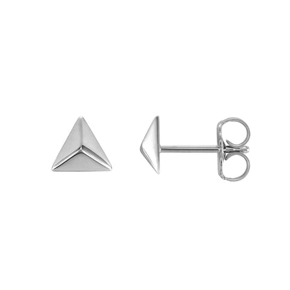 Pyramid Stud Earrings in Sterling Silver