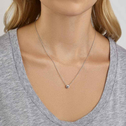Lightbox 1/2 ct. tw. Lab-Grown Round Pink Diamond Halo Necklace in 10K White Gold front view