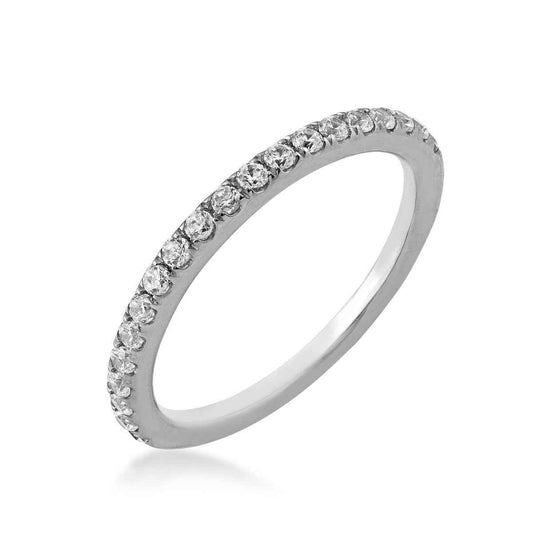1/3 ct. tw. Diamond 20-Stone Prong-Set Stackable Anniversary Band in 14K White Gold front view