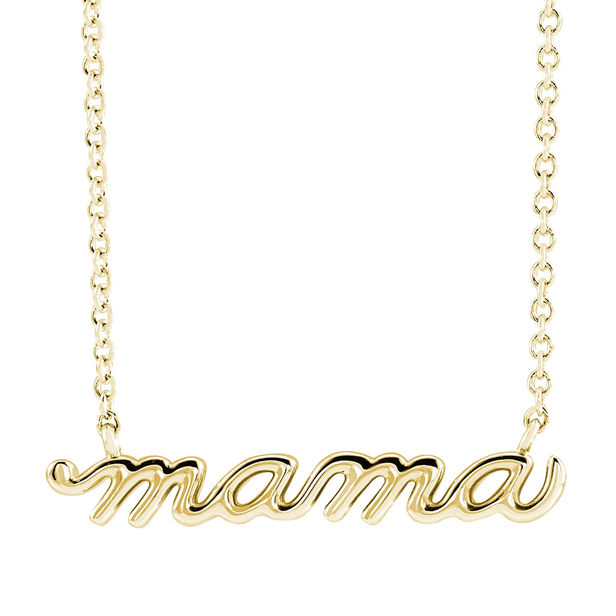Mama Script Necklace in 14K Yellow Gold