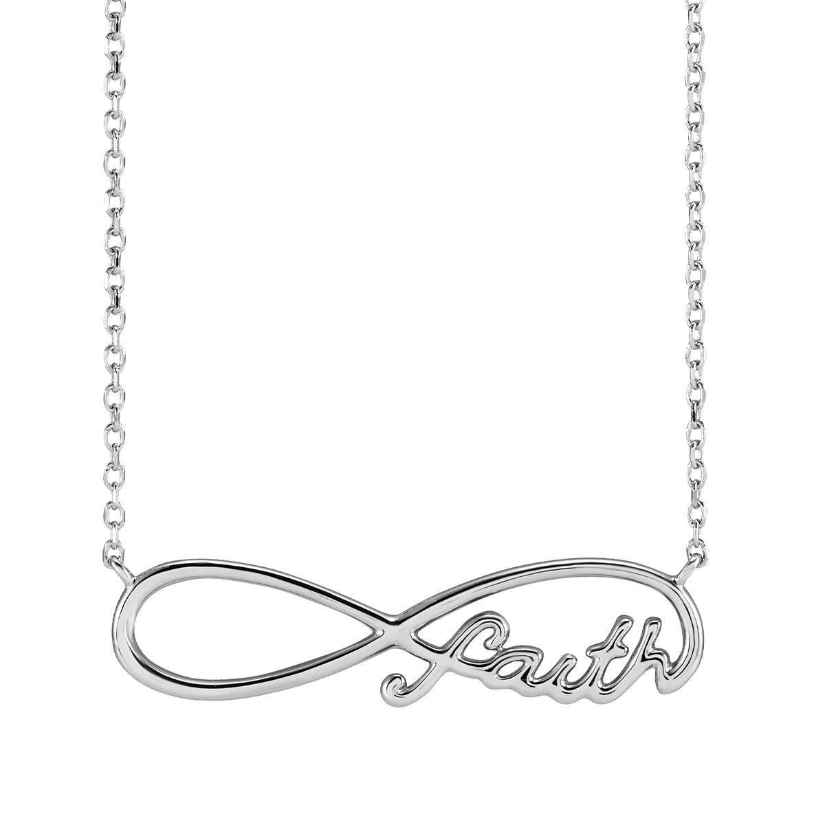 Faith Infinity Necklace in Sterling Silver