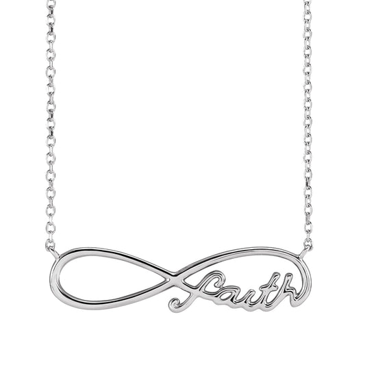Faith Infinity Necklace in Sterling Silver