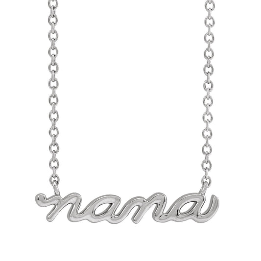 Nana Script Necklace in Sterling Silver